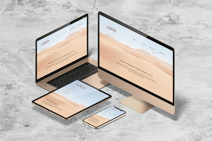 Modern web design process with responsive layout